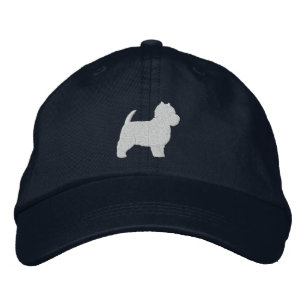 Väster Highland White Terrier Silhouette Broderad Keps