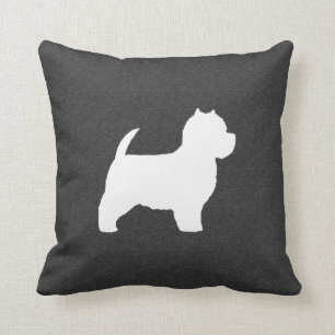 Väster Highland White Terrier Silhouette Kudde