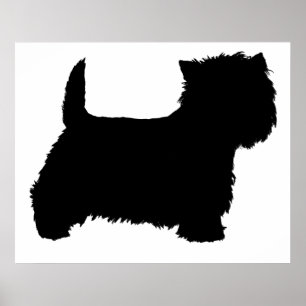 Väster Highland White Terrier Silhouette Poster