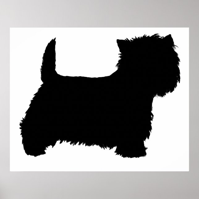 Väster Highland White Terrier Silhouette Poster (Framsidan)