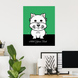 Väster Highland White Terrier-Tecknaden Poster Hun