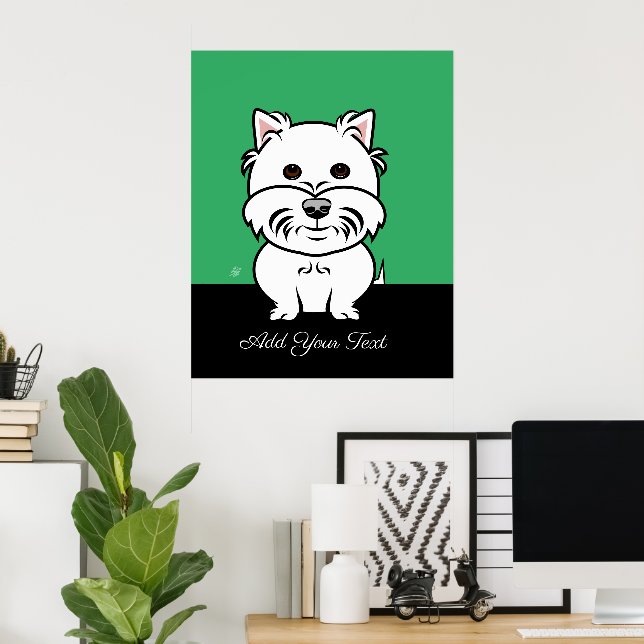 Väster Highland White Terrier-Tecknaden Poster Hun (Hemmakontoret)