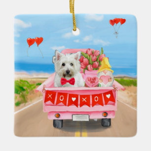 Väster Highland White Terrier Valentine Day Lastbi Julgransprydnad Keramik