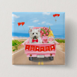 Väster Highland White Terrier Valentine Day Lastbi Knapp