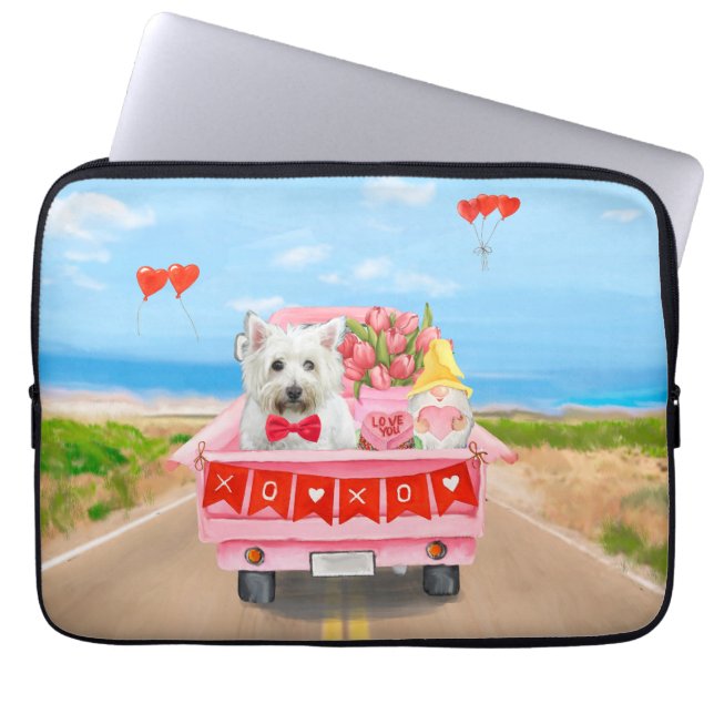 Väster Highland White Terrier Valentine Day Lastbi Laptop Fodral (Framsidan)