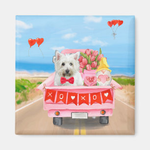 Väster Highland White Terrier Valentine Day Lastbi Magnet