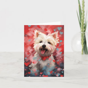 Väster Highland White Terrier Valentines day Kort