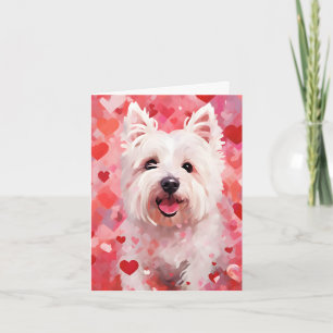 Väster Highland White Terrier Valentines day Kort