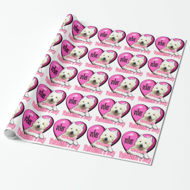 Väster Highland White Terrier Valentines day Presentpapper (Utrullad)