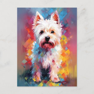 Väster-Highland-White-Terrier vattenfärgkonst Vykort
