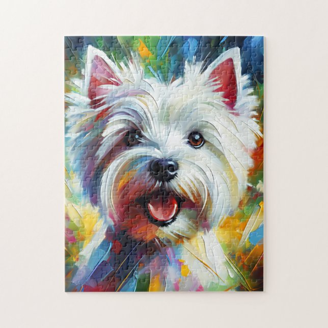 Väster Highland White Terrier (Westie) Hund Acryli Pussel (Vertikal)