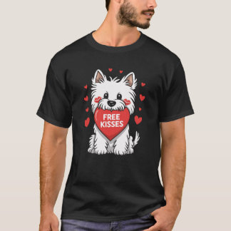 Väster Highland White Terrier Westie Hund Valentin T Shirt