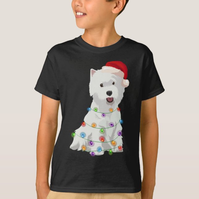 Väster Highland White Terrier Westie Julljus T Shirt (Framsida)