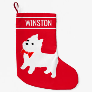 Väster Highland White Terrier Westie Puppy Hund Liten Julstrumpa