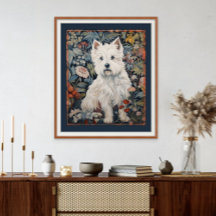 Väster Highland White Terrier Westie Tapestry Stil