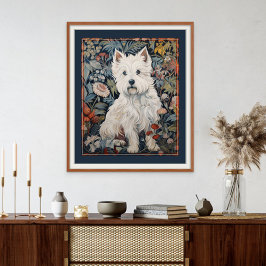 Väster Highland White Terrier Westie Tapestry Stil Fototryck