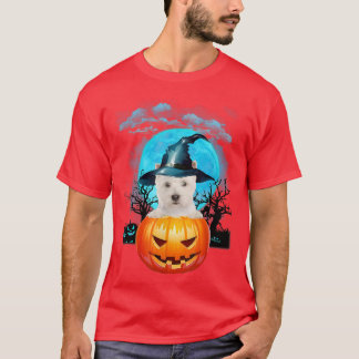 Väster Highland White Terrier Witch Pumpkin and Bl T Shirt