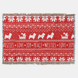 Väster Highland White Terriers jul Westie Hundar Filt