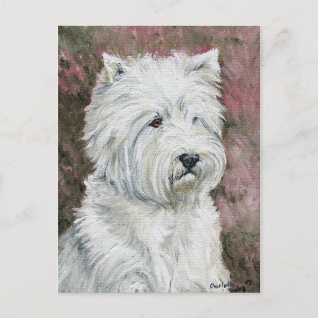 Väster Highlland White Terrier Hund Art-vykort Vykort (Framsida)