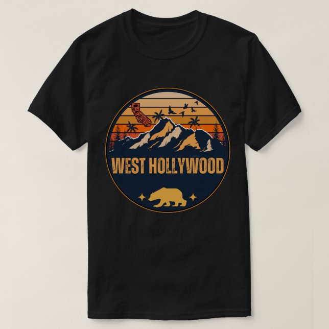 Väster Hollywood, Kalifornien T Shirt (Design framsida)