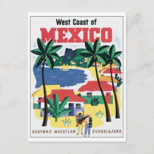 Väster i Mexiko Guaymas, Mazatlan, Guadalajar Vykort