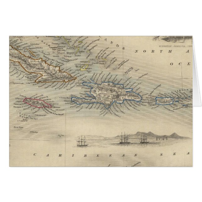 Väster Indien 3 Hälsningskort (Framsidan Horizontal)