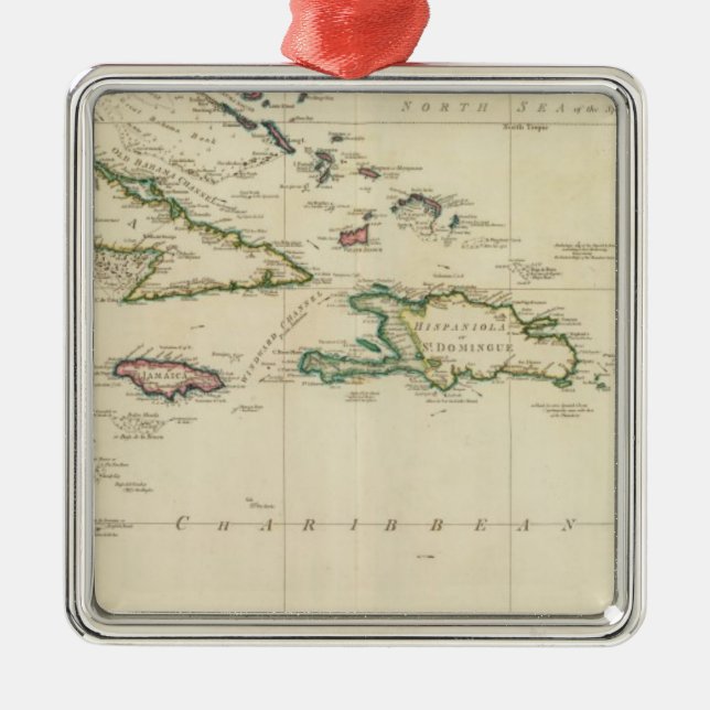 Väster Indien, öarna 2 Julgransprydnad Metall (Framsidan)