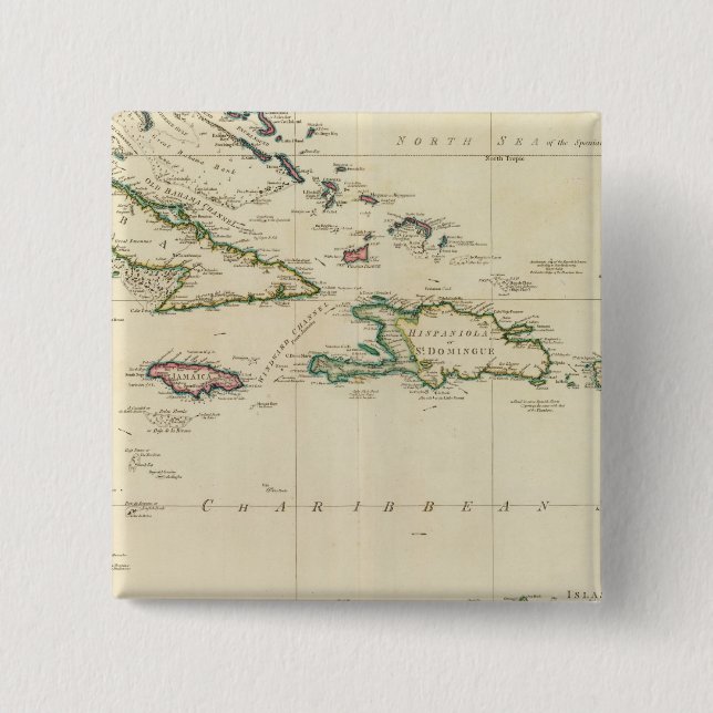 Väster Indien, öarna 2 Knapp (Framsida)