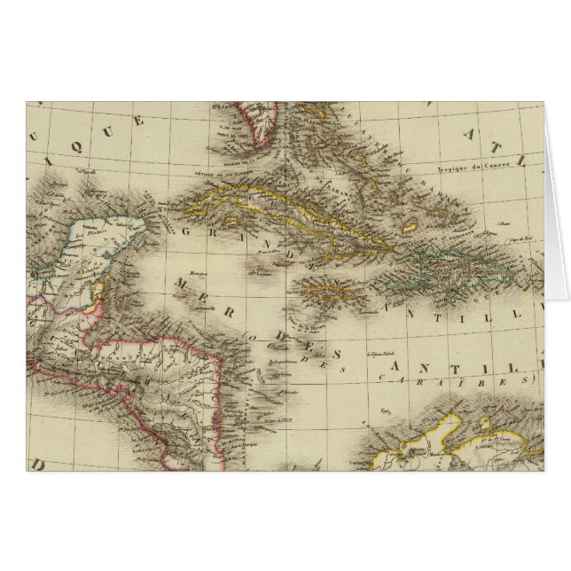 Väster Indies Centralamerika Hälsningskort (Framsidan Horizontal)