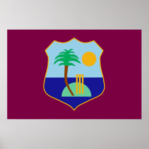 Väster Indies cricket flagga Poster
