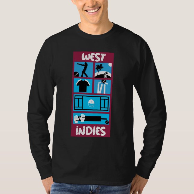 Väster Indies Cricket Test Cricket Players T Shirt (Framsida)
