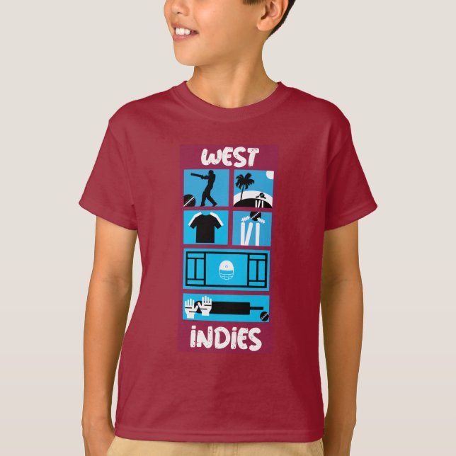 Väster Indies Cricket Test Cricket Players T-Shirt (Framsida)
