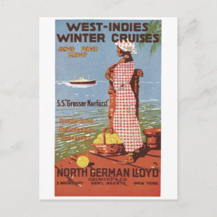 Väster Indies Winter Cruises North German Loyd Vykort