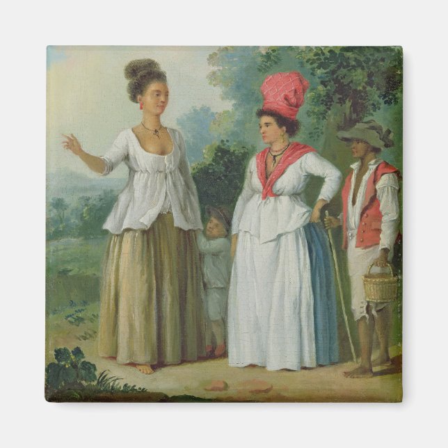 Väster indisk kvinna i Färg, med barn och Blac Magnet (Framsidan)