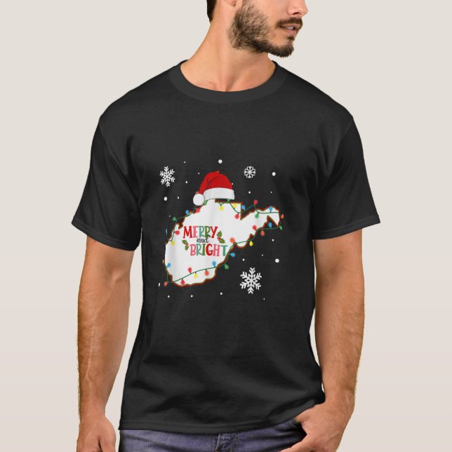 Väster-Jungfruvirus i Ljus och Bright Jul-Julafton T Shirt (Framsida)