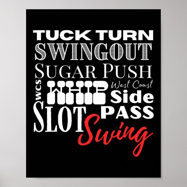 Väster Kusten Swing Dance Wcs Dancing Terms Dancer Poster (Framsidan)