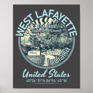 VÄSTER LAFAYETTE CITY - INDIANA VINTAGE POSTER