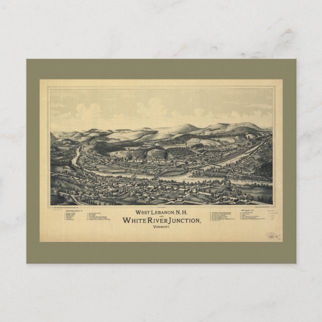 Väster Libanon, NH & White River Junction, VT (188 Vykort (Framsida)