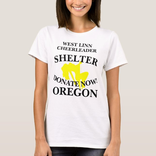 VÄSTER LINN CHEERLEADER SHELTER DONATE NU OREGON T SHIRT (Framsida)