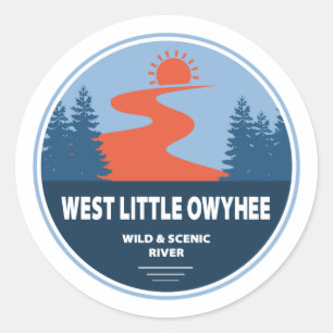 Väster Little Owyhee Vild och Scenia River Oregon Runt Klistermärke