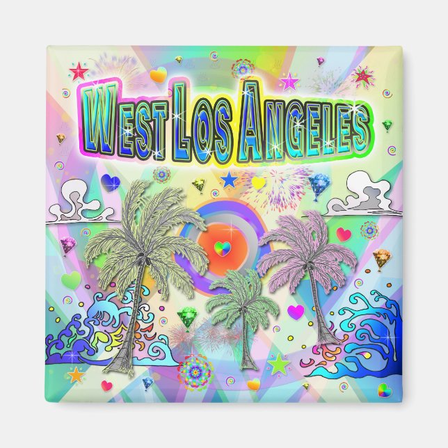 Väster Los Angeles Deep Dream Magnet (Framsidan)