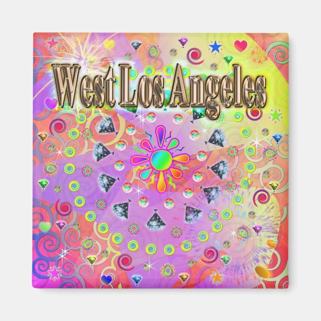 Väster Los Angeles Lucky Golden Magnet (Framsidan)
