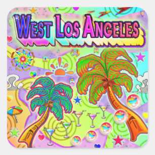 Väster Los Angeles Vacation Target Sticker Fyrkantigt Klistermärke