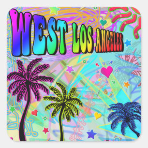 Väster Los Angeles Vivid Romantik Sticker Fyrkantigt Klistermärke