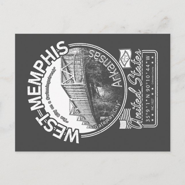 VÄSTER MEMPHIS ARKANSAS - MEMPHIS BRIDGE VYKORT (Framsida)