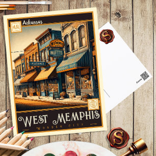 Väster Memphis, Arkansas   Postkort för Vintage Vykort