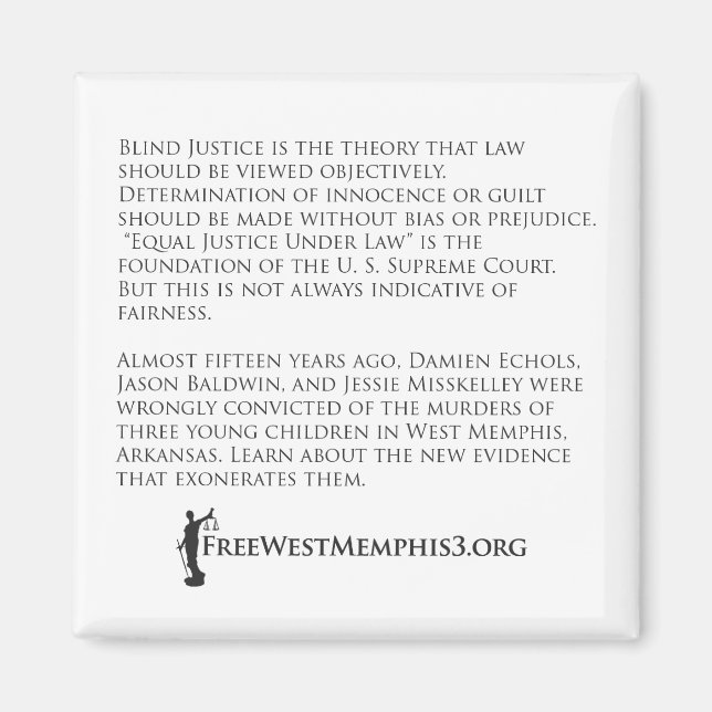 Väster Memphis Three ATA-MAGNET Magnet (Framsidan)