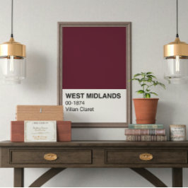 Väster Midlands Villan Claret - Fullt Width Perfect Poster