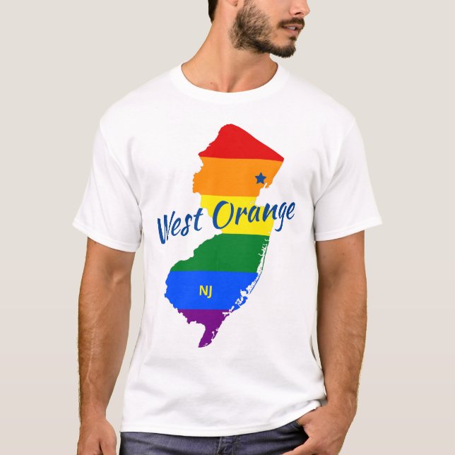 Väster Orange NJ Gay T Shirt (Framsida)