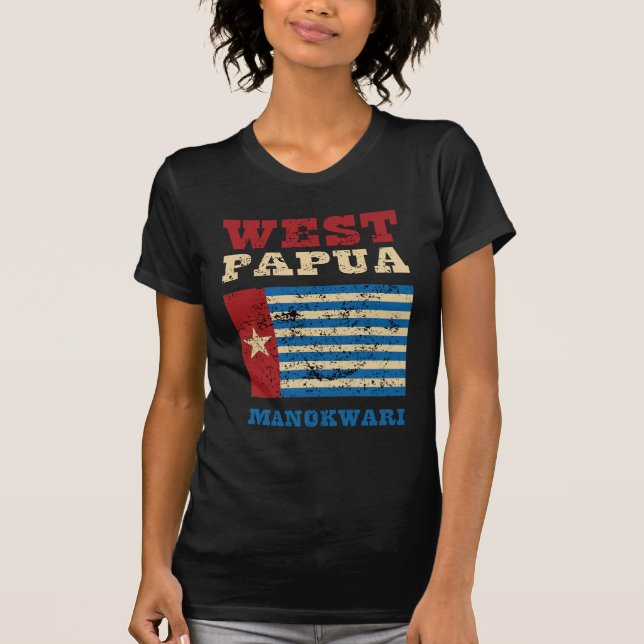 Väster Papua Flagga T Shirt (Framsida)